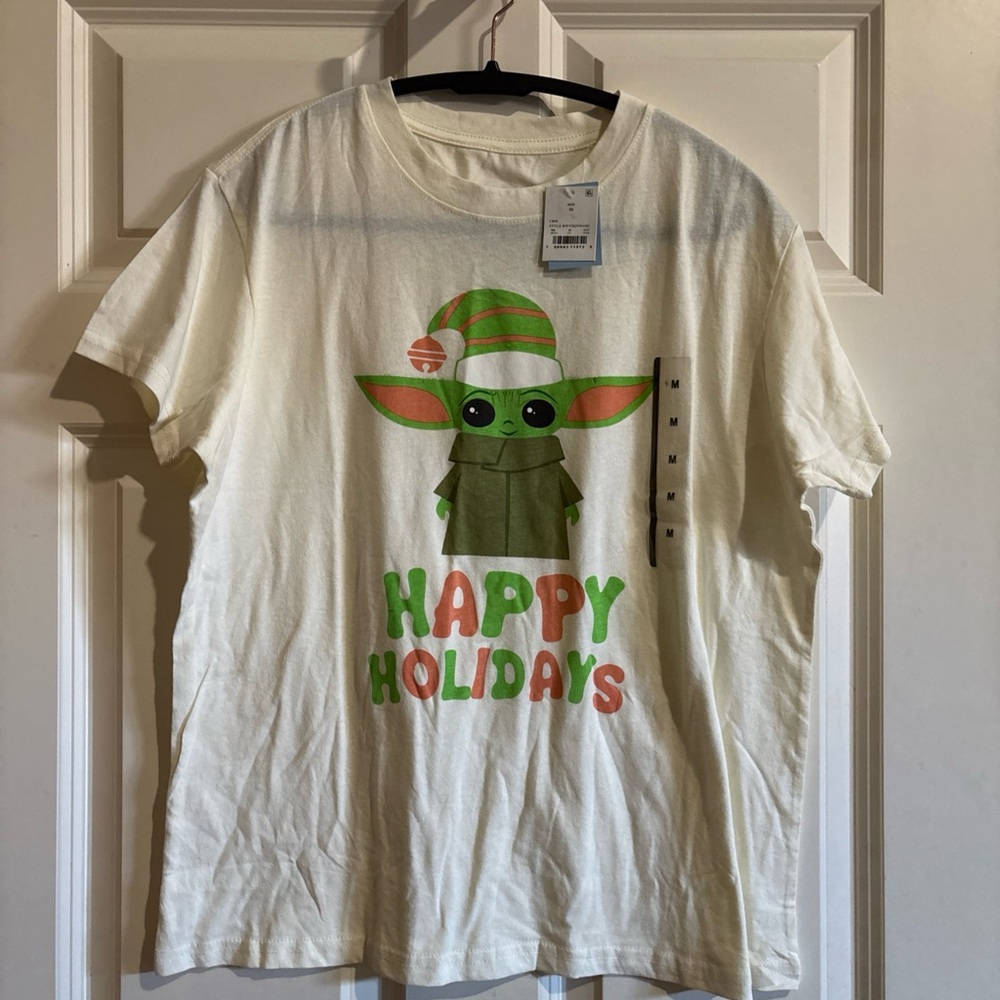 Baby Yoda Happy Holidays Cream T-Shirt